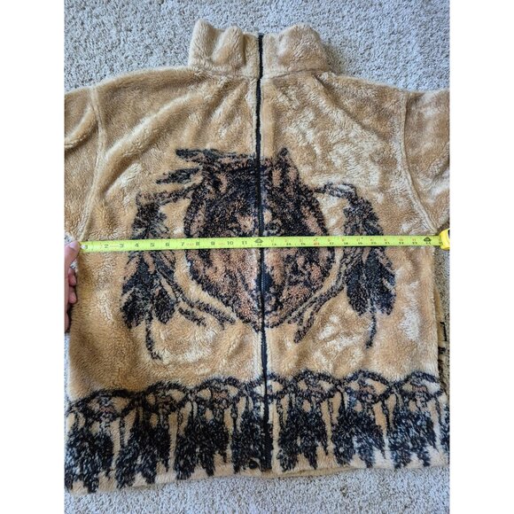VTG Renegade Club Men's Size L Animal Print Fleece Zip Up 90s Jacket Nature - Picture 2 of 5